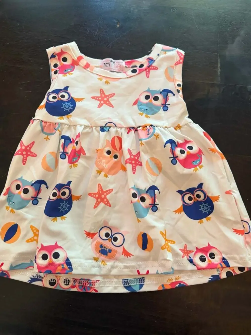 Pete + Lucy Owl and Starfish Print Tunic Top and Ruffle Leggings Set